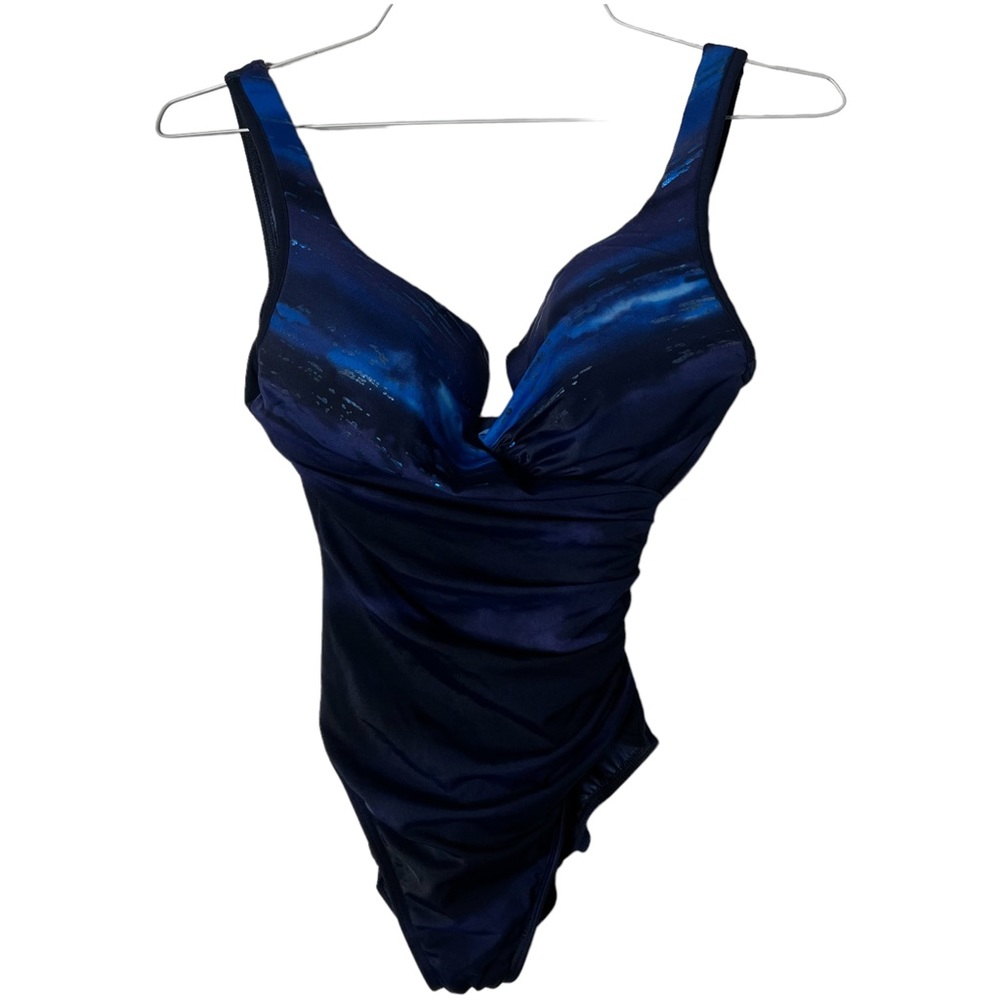Miraclesuit Escape Blue Padded Slimming Underwire One Piece Swimsuit 10 65866